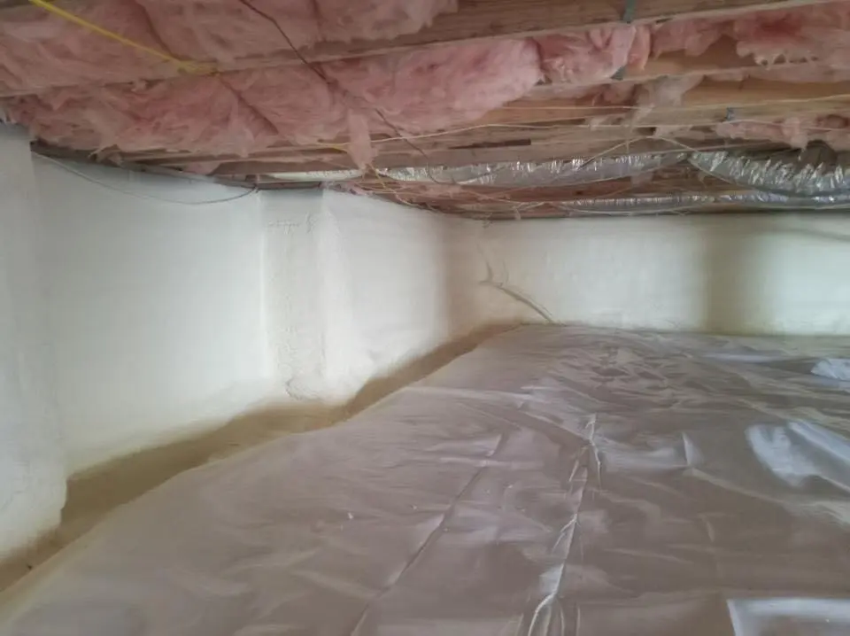 Crawl space encapsulation with closed-cell spray foam for Attic Insulation in Brentwood